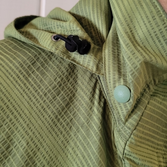 Nau Lime Green Striped Hooded Lightweight Jacket Size M - Picture 5 of 14